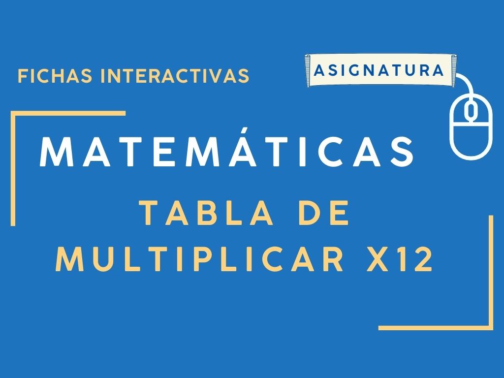 Imagen para artículo sobre Fichas interactivas de tablas de multiplicar del 12.